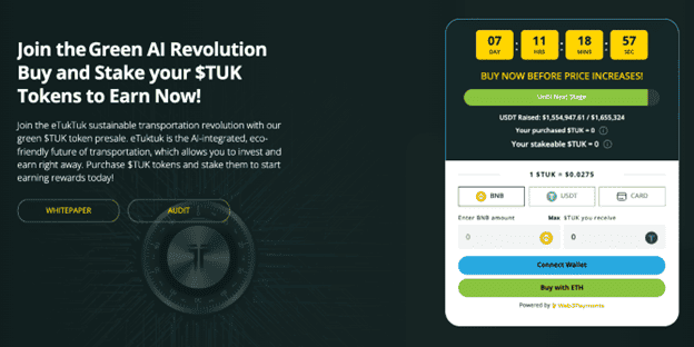 eTukTuk ICO Hits $1.5m as Eco-Friendly Project Gains Momentum