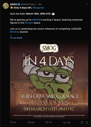 Viral Dragon Meme Coin Smog Begins Rally – Sponge Follows with a 200% Surge