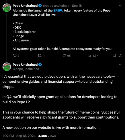 Pepe Unchained Launches Developer Grants for L2 Network as ICO Passes $14M Mark