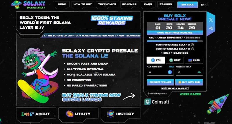 New Solana Layer 2 Project, Solaxy, Raises $2 Million in First Week of Presale